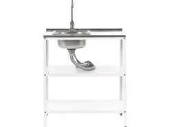 Set cucina da esterno 2 elementi con lavello VILAMA Bianco