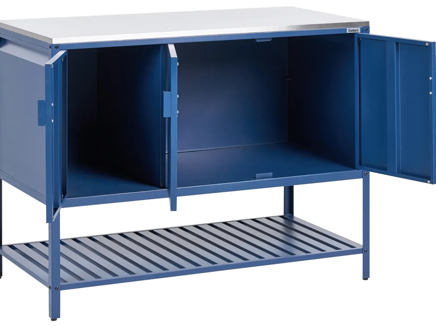Set cucina da esterno 2 elementi con tavolo da bar MAENZA Metallo Blu