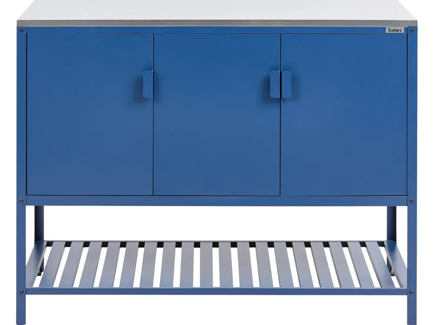Set cucina da esterno 2 elementi con tavolo da bar MAENZA Metallo Blu