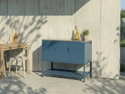 Set cucina da esterno 2 elementi con tavolo da bar MAENZA Metallo Blu