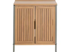 Set cucina da esterno 3 elementi con lavello IVREA Legno di acacia certificato Marrone/Nero