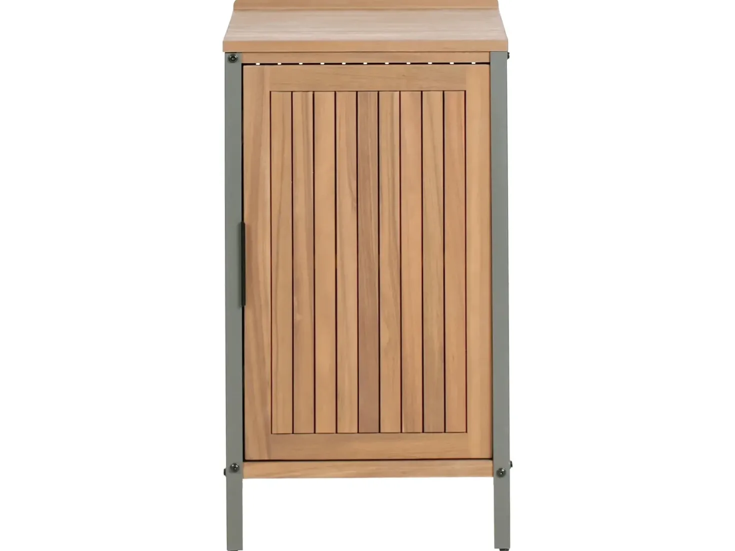 Set cucina da esterno 3 elementi con lavello IVREA Legno di acacia certificato Marrone/Nero