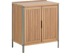 Set cucina da esterno 3 elementi con lavello IVREA Legno di acacia certificato Marrone/Nero