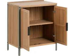 Set cucina da esterno 3 elementi con lavello IVREA Legno di acacia certificato Marrone/Nero