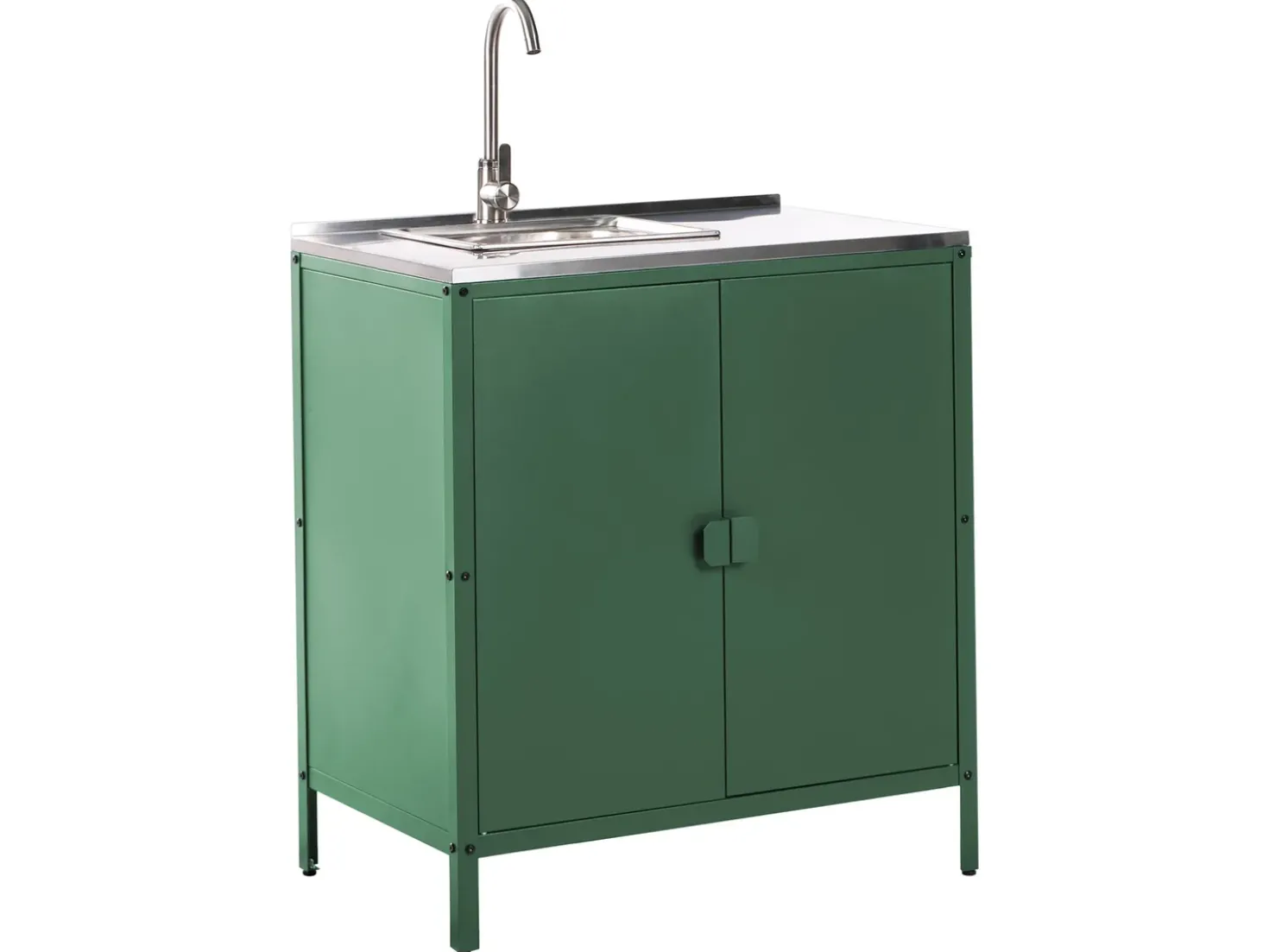 Set cucina da esterno 2 elementi con lavello VILAMA Metallo Verde