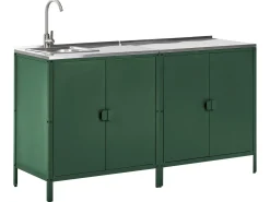 Set cucina da esterno 2 elementi con lavello VILAMA Metallo Verde