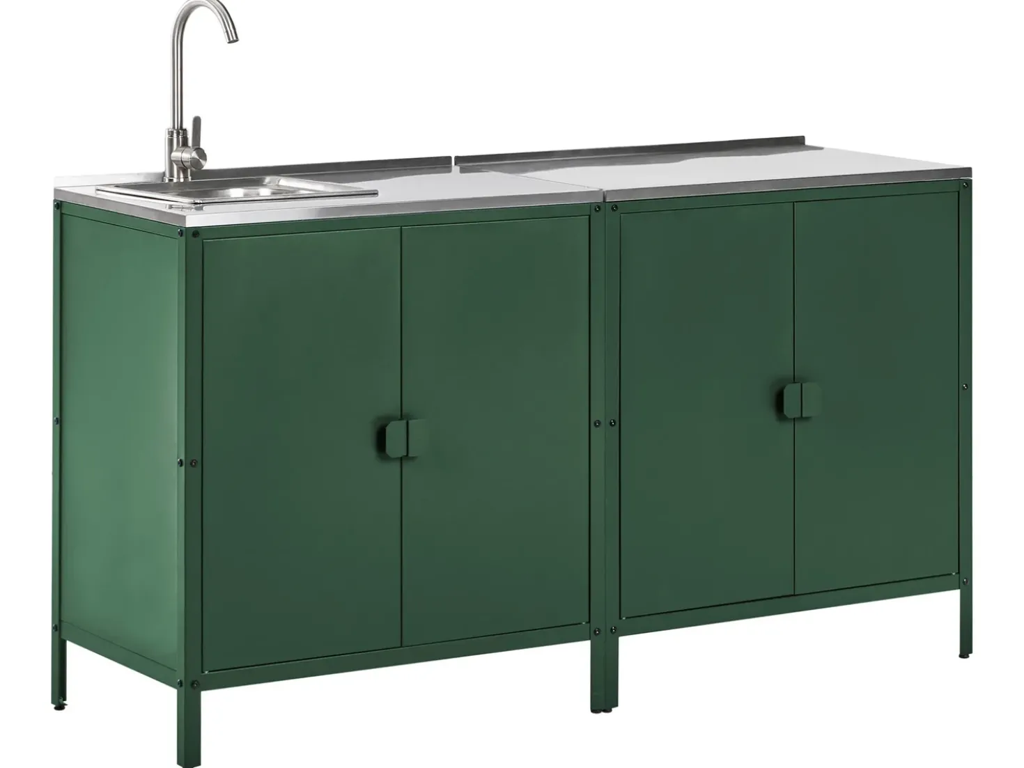 Set cucina da esterno 2 elementi con lavello VILAMA Metallo Verde