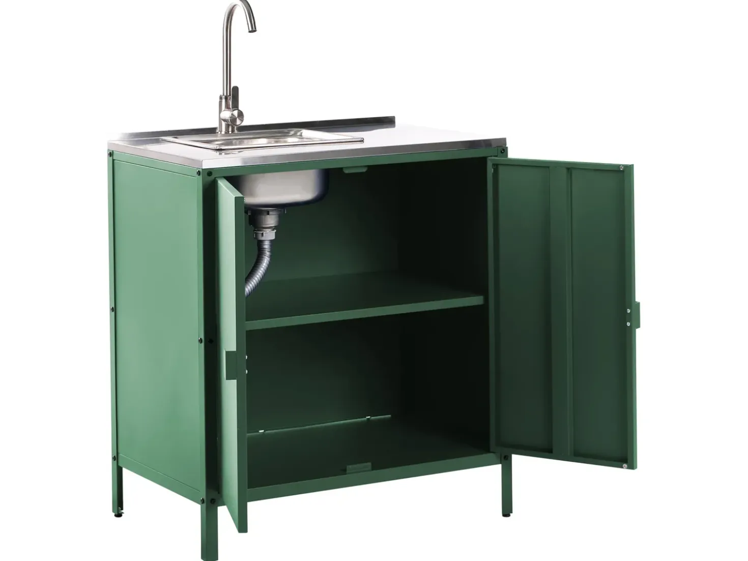 Set cucina da esterno 2 elementi con lavello VILAMA Metallo Verde