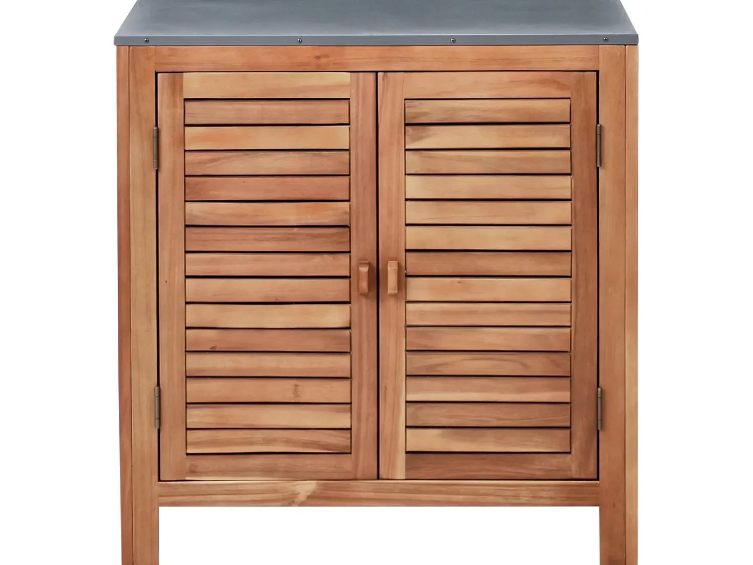 Set cucina da esterno 3 elementi con lavello BRUCOLI Legno d'acacia Marrone/Nero
