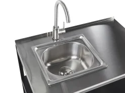 Set cucina da esterno 3 elementi con lavello VILAMA Metallo Nero