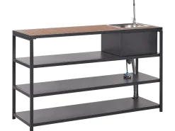 Set cucina da esterno con lavello AVETRANA Metallo Nero