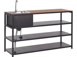 Set cucina da esterno con lavello AVETRANA Metallo Nero
