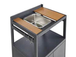 Set cucina da esterno con lavello ORTISEI Metallo Marrone chiaro