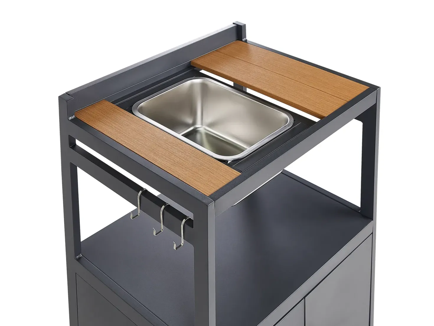 Set cucina da esterno con lavello ORTISEI Metallo Marrone chiaro