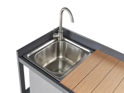 Set cucina da esterno con lavello ORTISEI Metallo Marrone chiaro