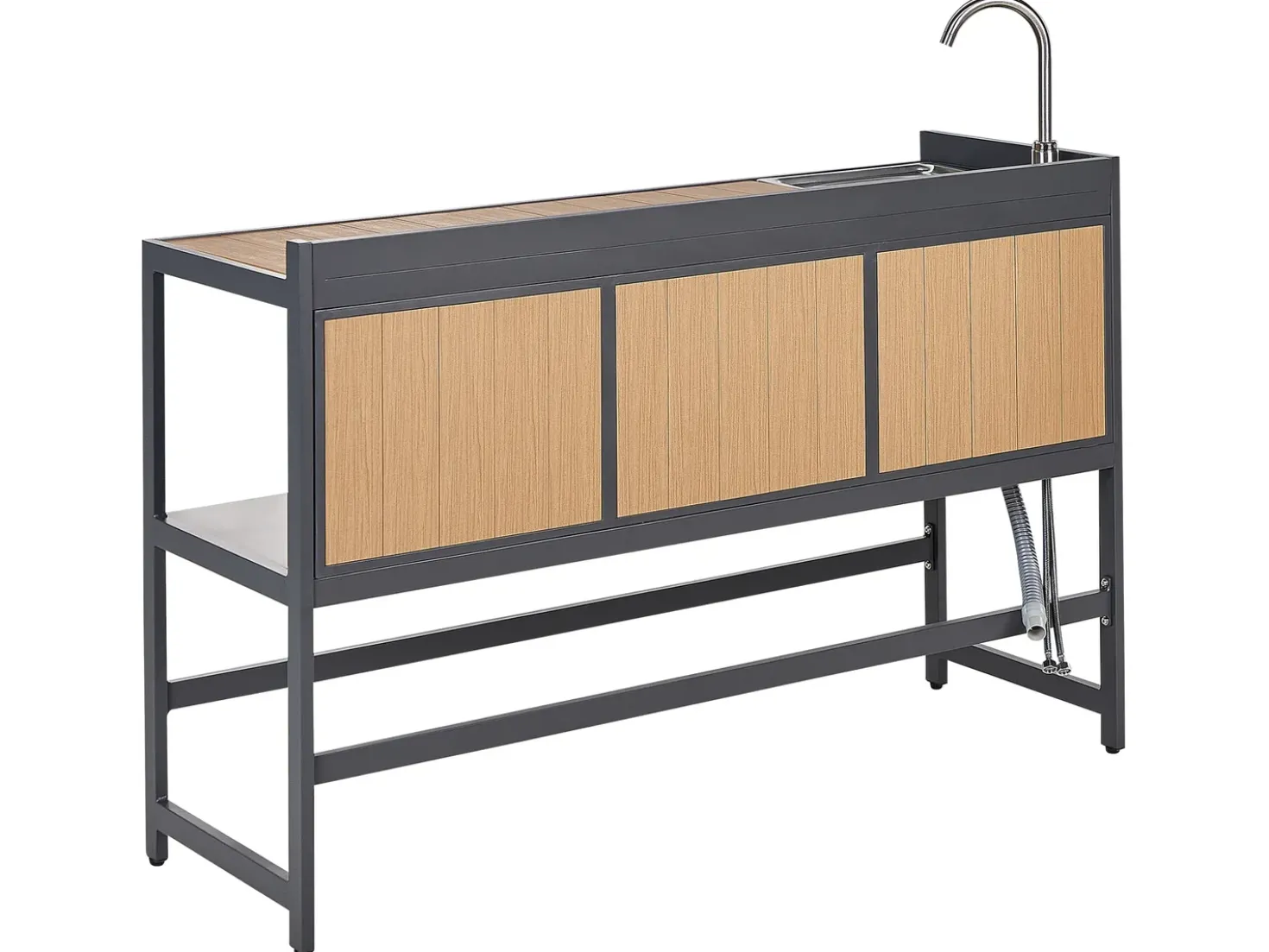 Set cucina da esterno con lavello ORTISEI Metallo Marrone chiaro