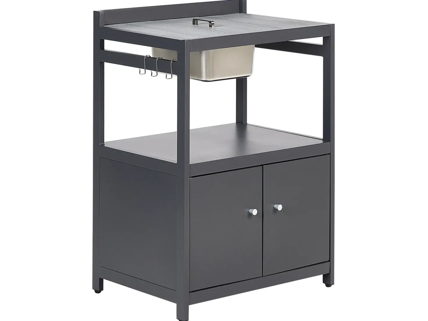 Set cucina da esterno con lavello ORTISEI Metallo Grigio grafite