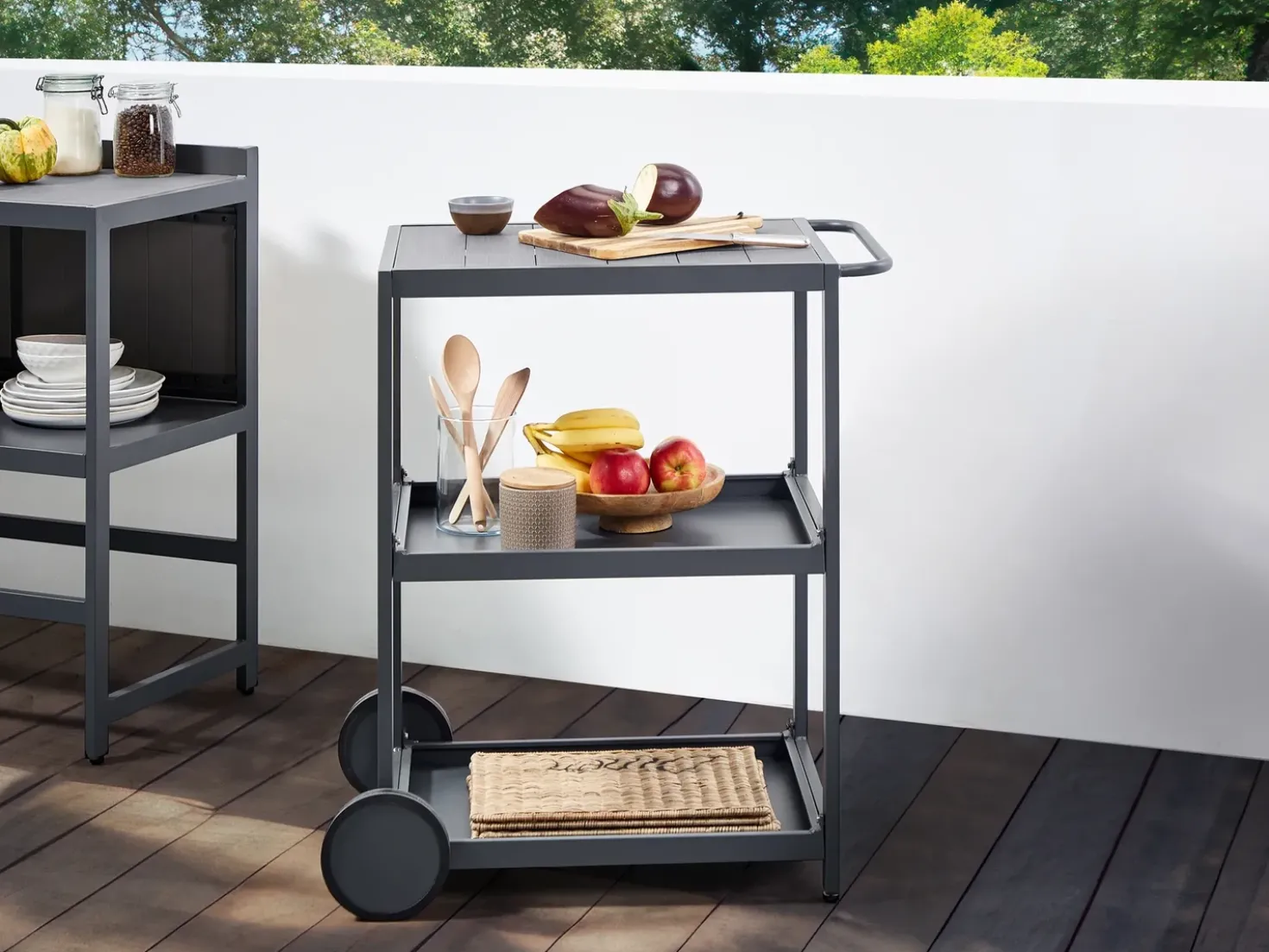 Set cucina da esterno con lavello ORTISEI Metallo Grigio grafite
