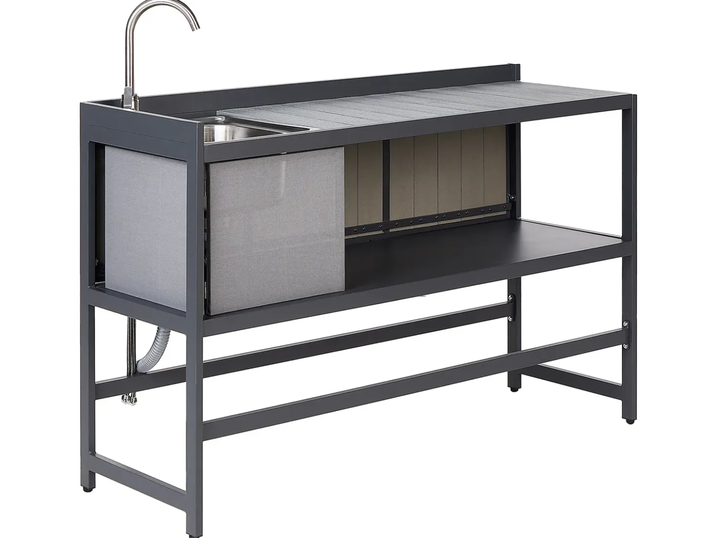 Set cucina da esterno con lavello ORTISEI Metallo Grigio grafite