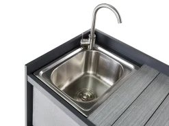 Set cucina da esterno con lavello ORTISEI Metallo Grigio grafite