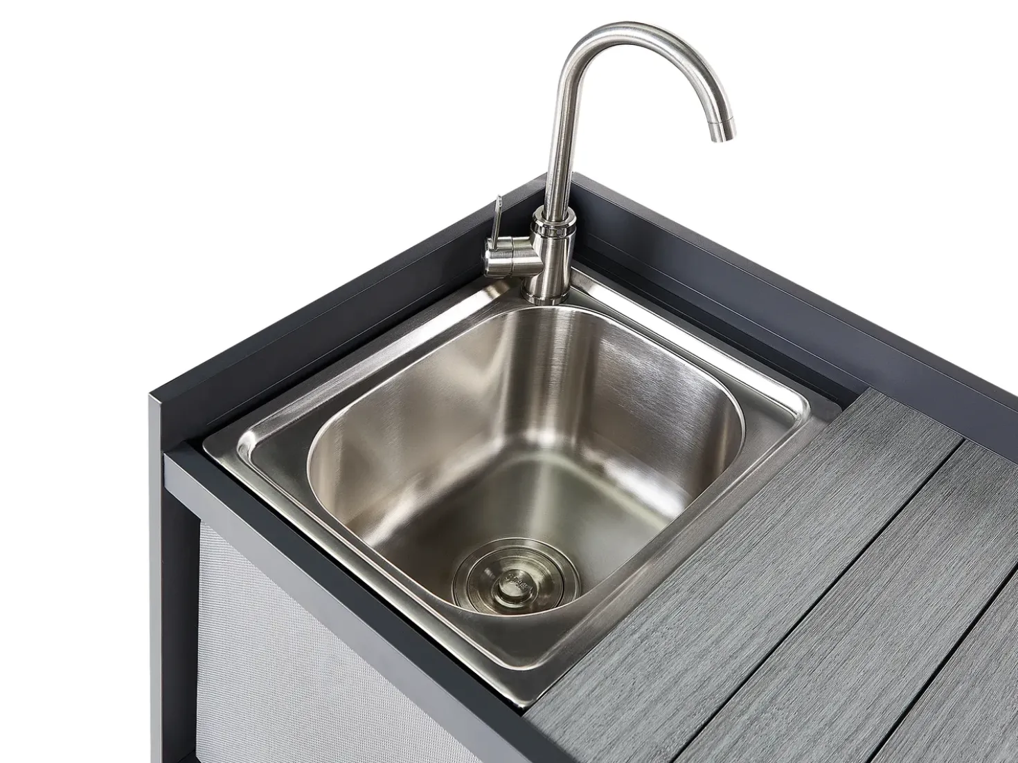 Set cucina da esterno con lavello ORTISEI Metallo Grigio grafite