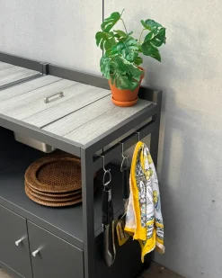 Set cucina da esterno con lavello ORTISEI Metallo Grigio grafite