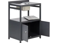 Set cucina da esterno con lavello ORTISEI Metallo Grigio grafite