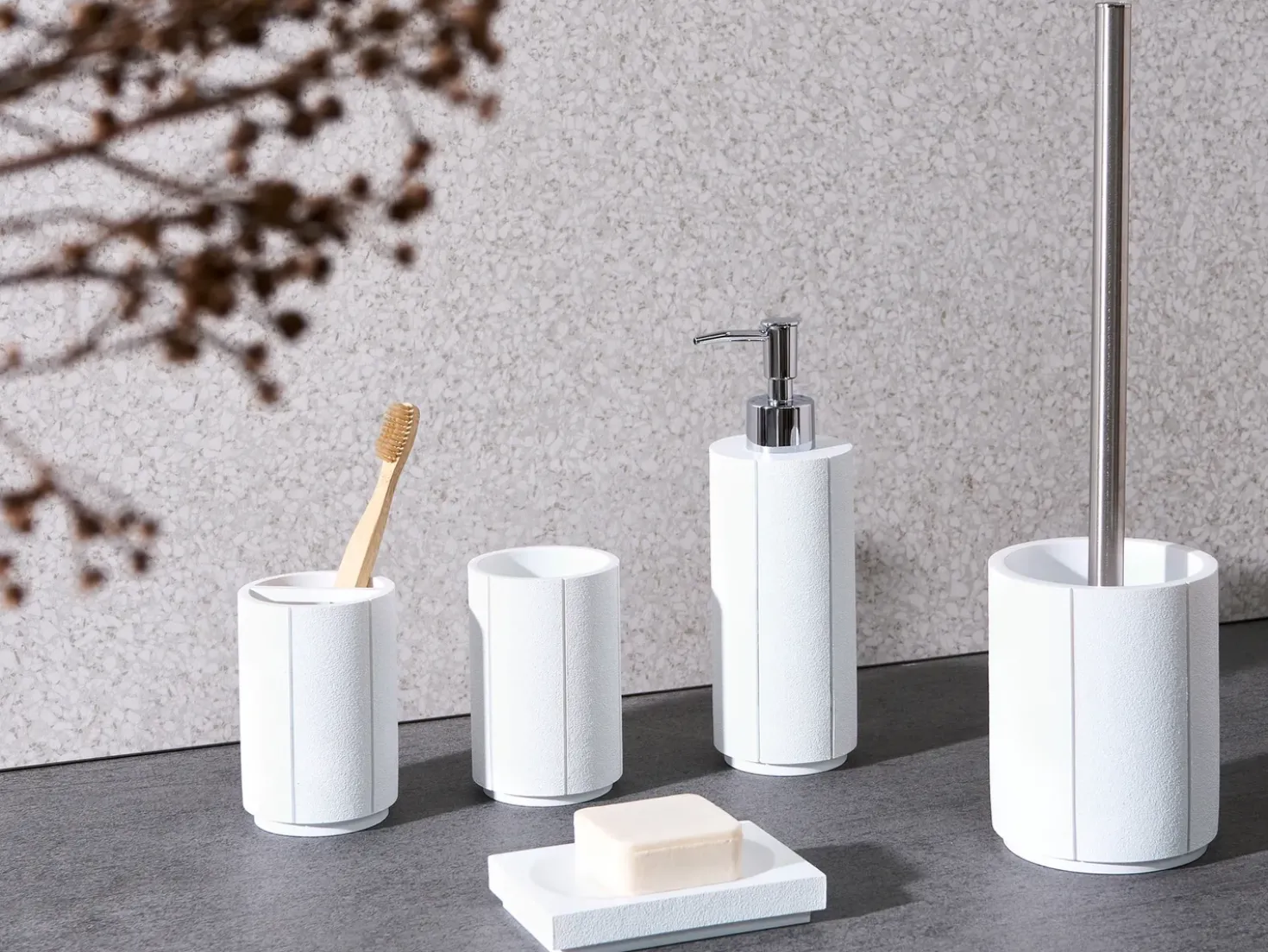 Set da 5 accessori per il bagno HUALLAGA Bianco