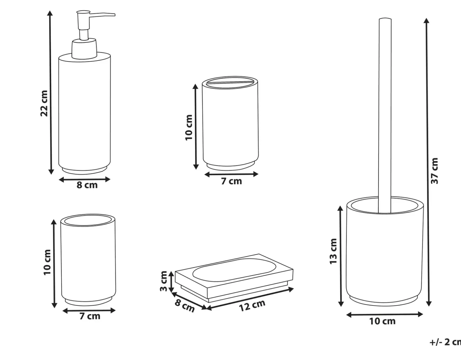 Set da 5 accessori per il bagno HUALLAGA Bianco