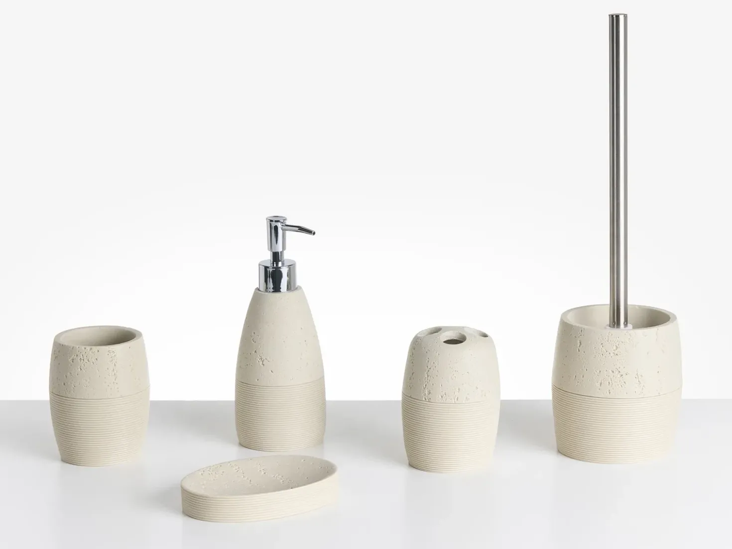 Set da 5 accessori per il bagno YARAPA Beige chiaro