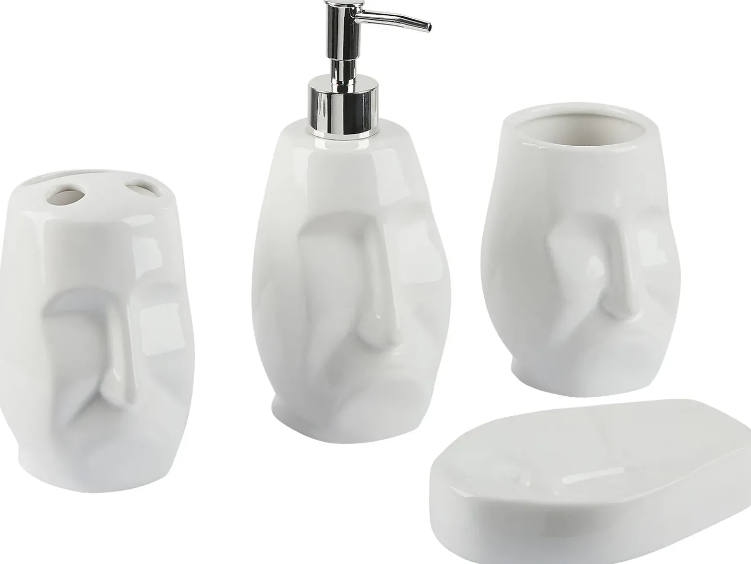 Set da 4 accessori per il bagno BARINAS Ceramica Bianco