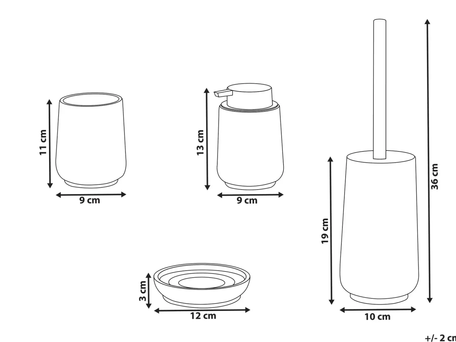 Set da 4 accessori per il bagno SUCHES Beige