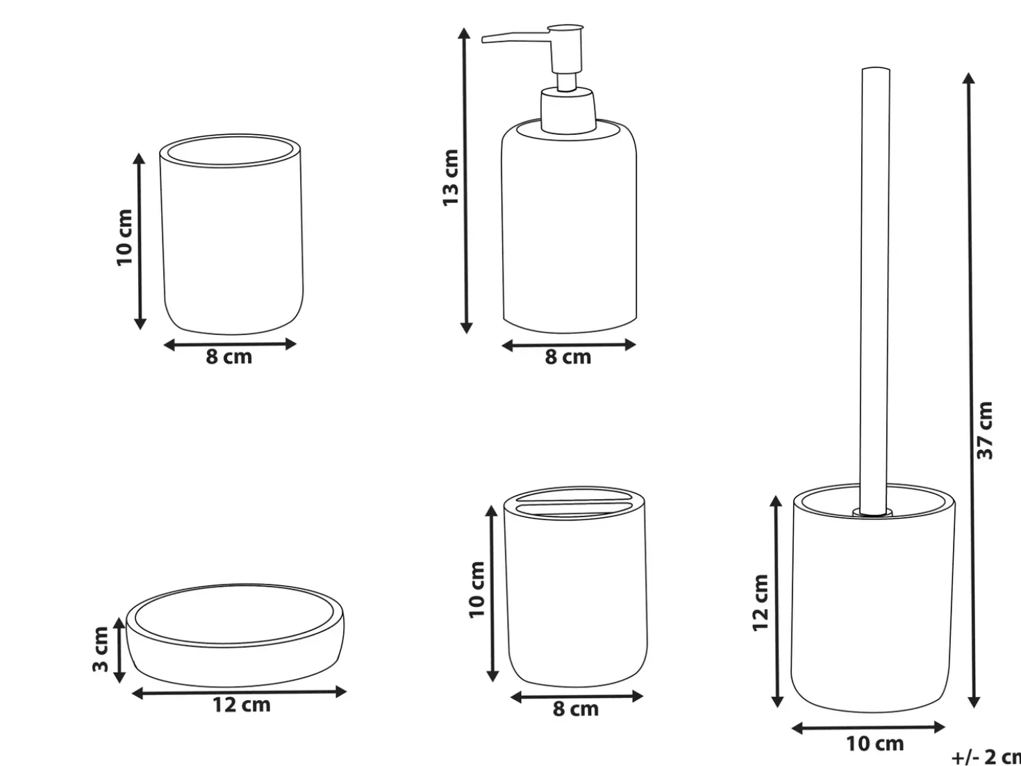 Set da 5 accessori per il bagno CAMANA Verde