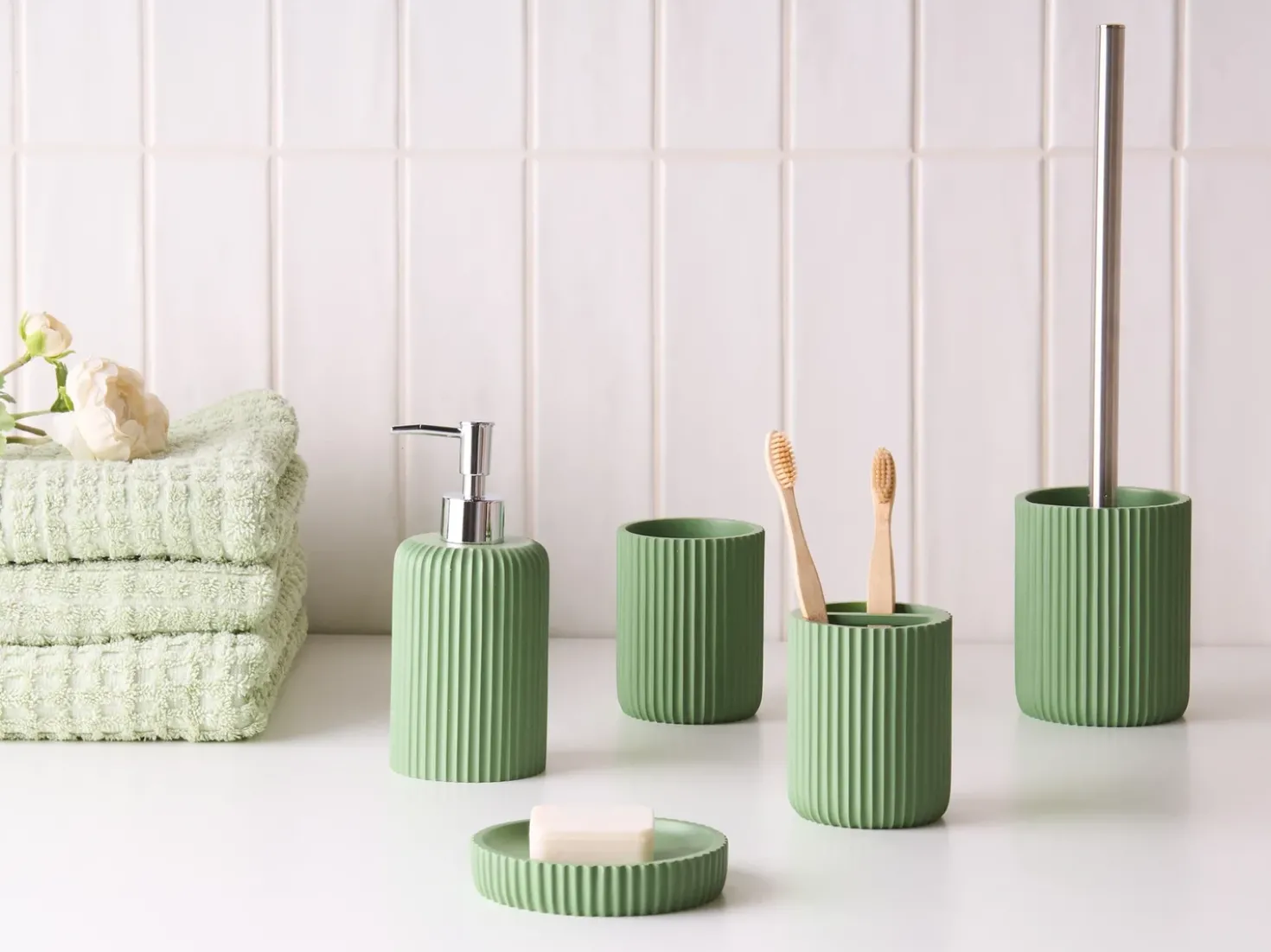Set da 5 accessori per il bagno CAMANA Verde