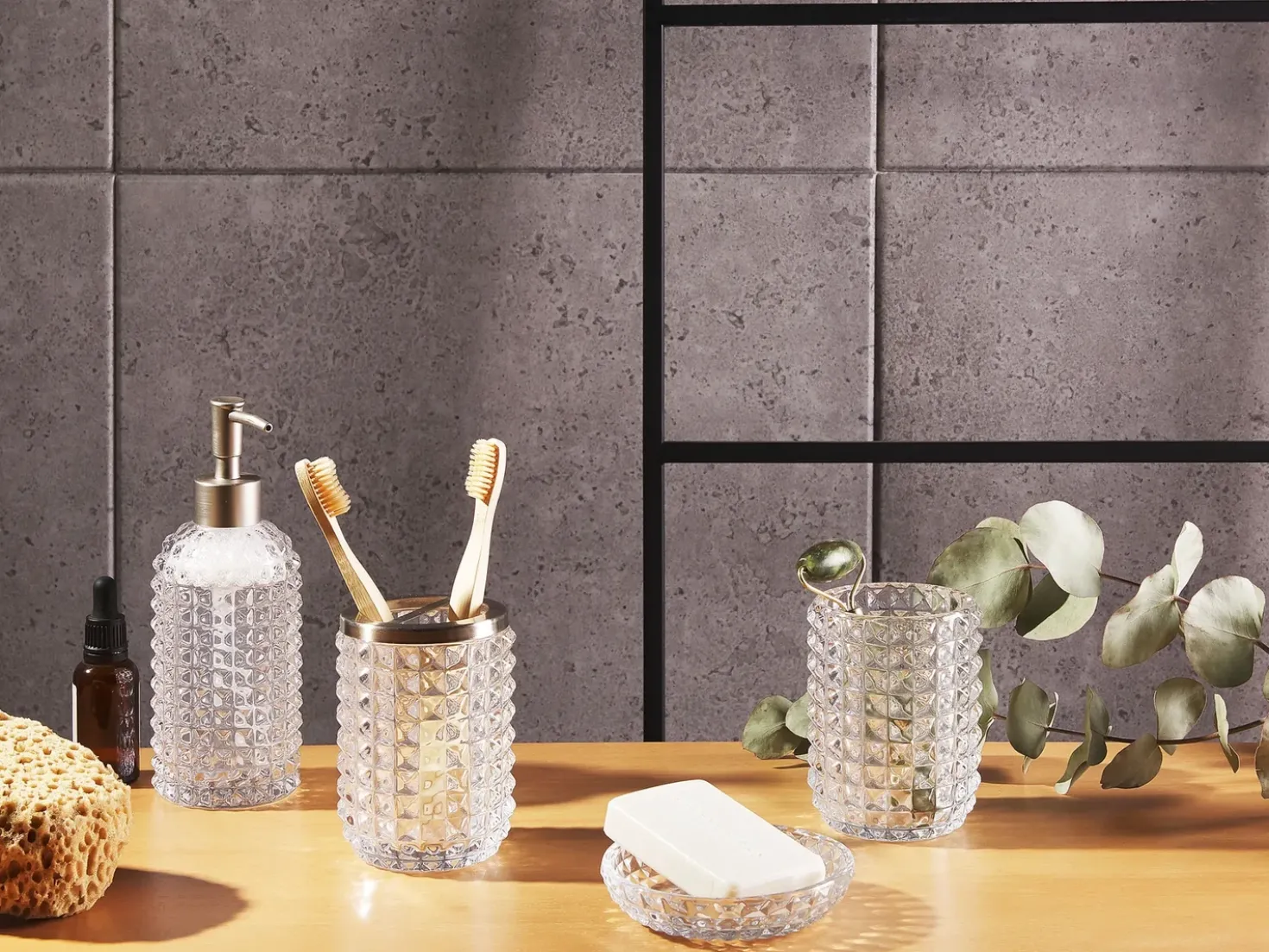Set da 4 accessori per il bagno TAPIA Vetro Trasparente