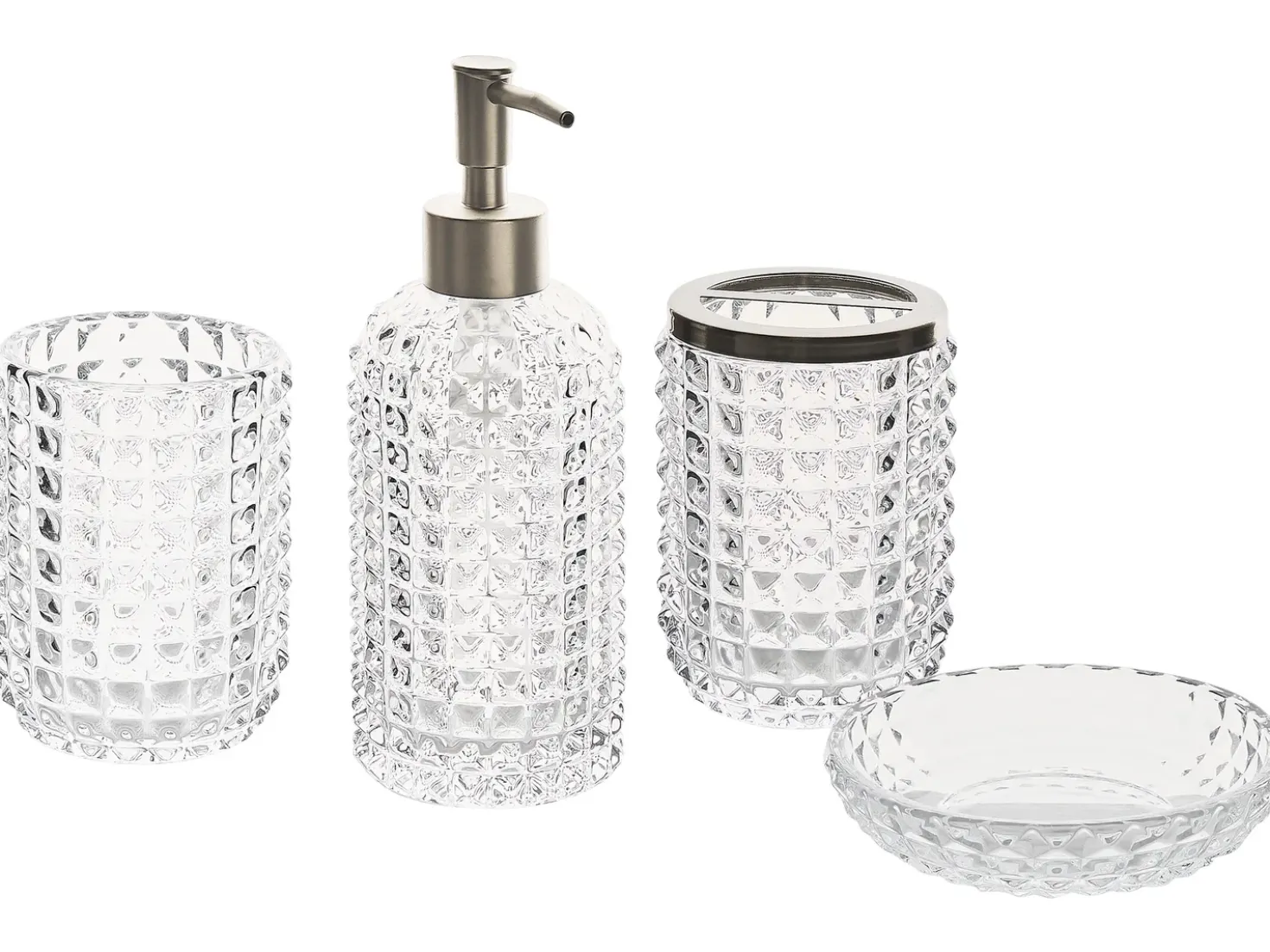 Set da 4 accessori per il bagno TAPIA Vetro Trasparente