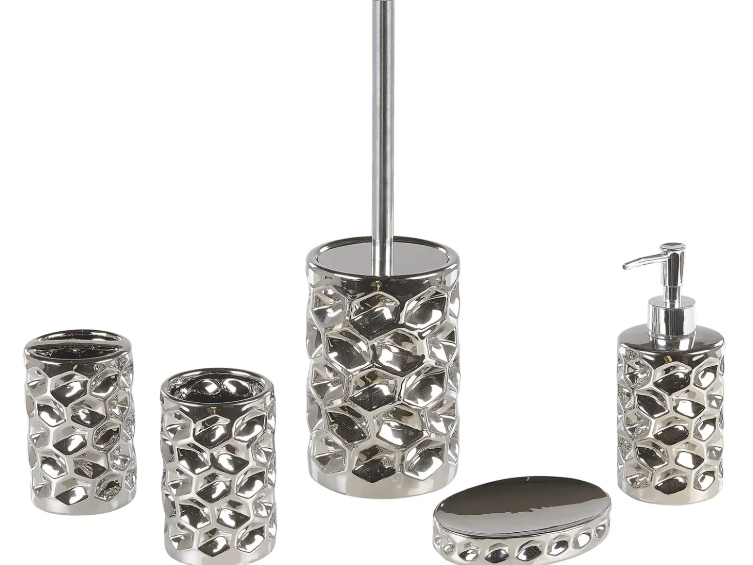 Set da 5 accessori per il bagno TIRUA Ceramica Argento