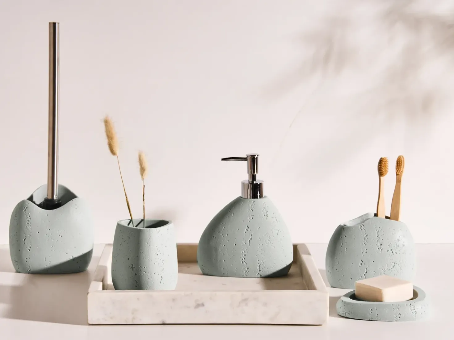 Set da 5 accessori per il bagno COATA Grigio chiaro