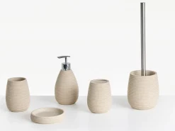 Set da 5 accessori per il bagno QUILA Beige chiaro