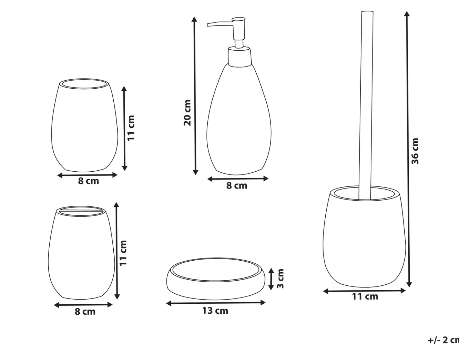 Set da 5 accessori per il bagno SAMIRIA Grigio