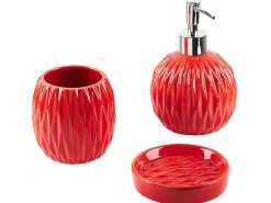 Set da 3 accessori per il bagno BELEM Ceramica Rosso