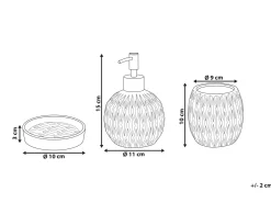 Set da 3 accessori per il bagno BELEM Ceramica Rosso