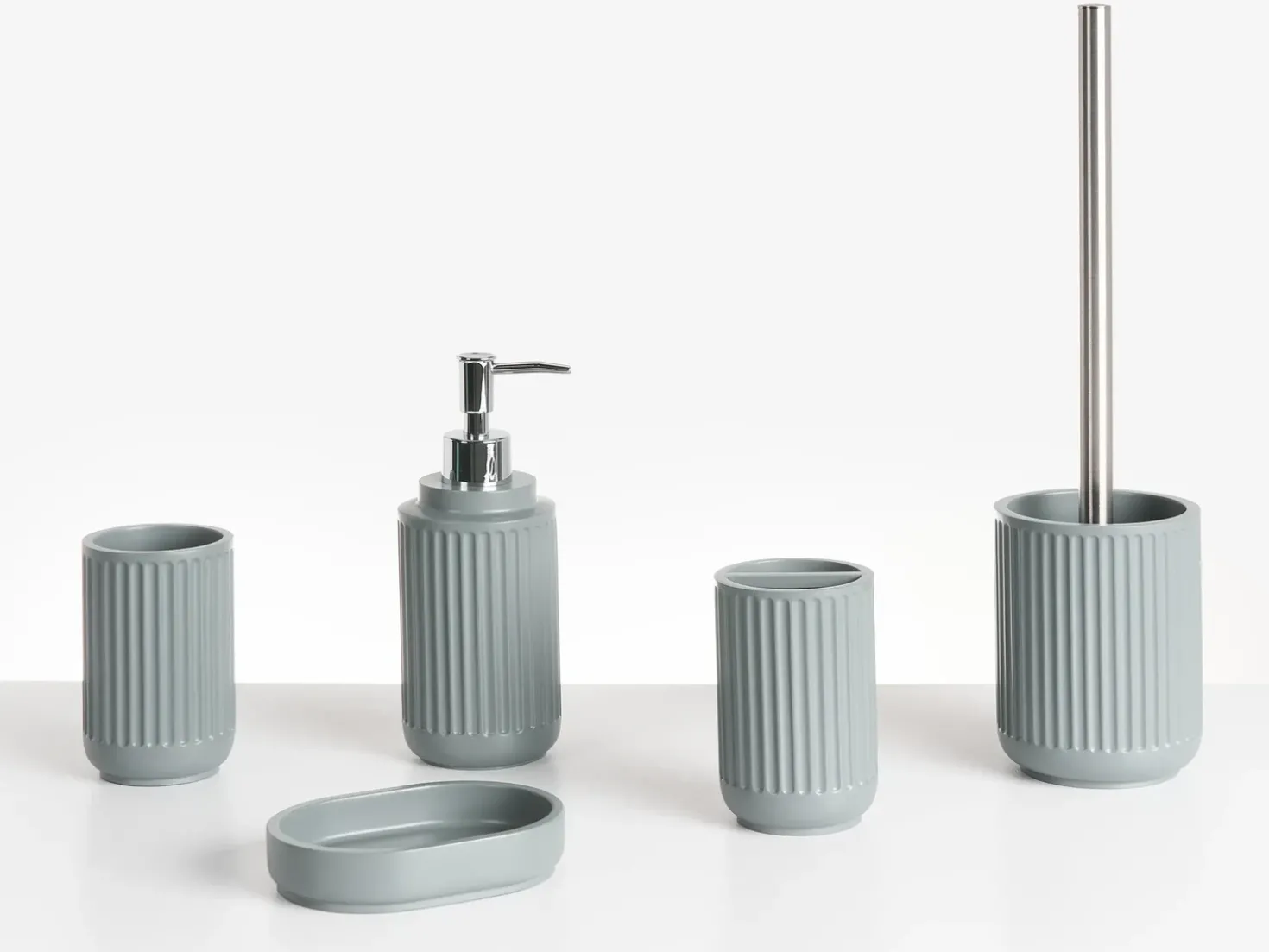 Set da 5 accessori per il bagno HUARMEY Grigio chiaro