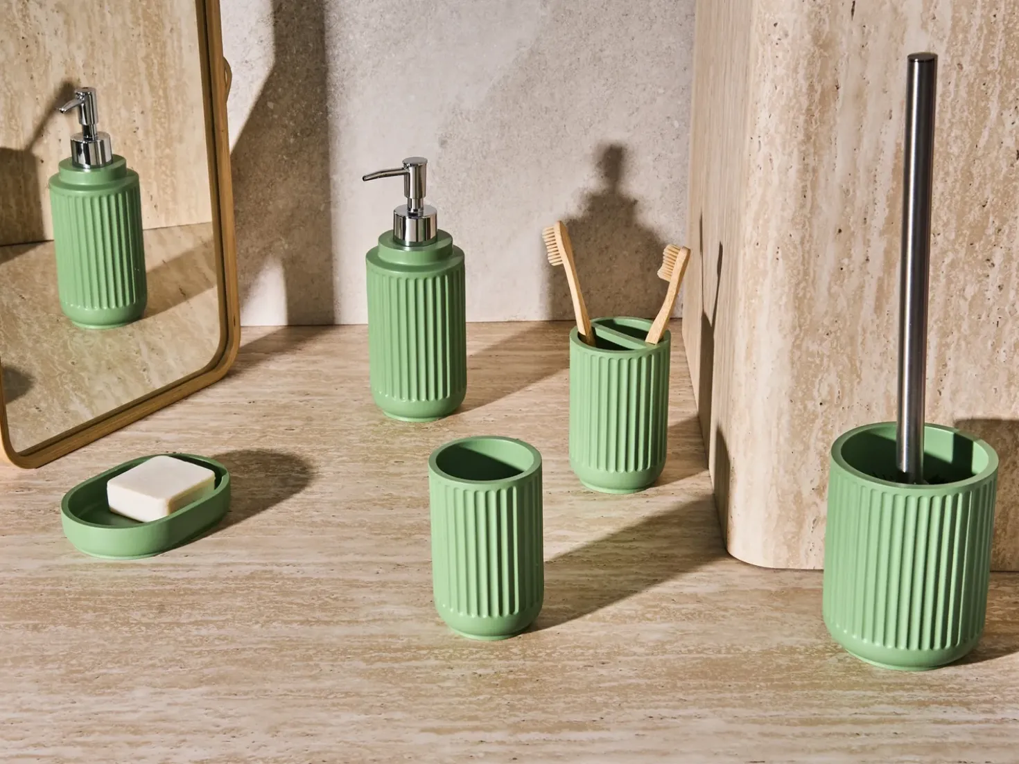 Set da 5 accessori per il bagno HUARMEY Verde