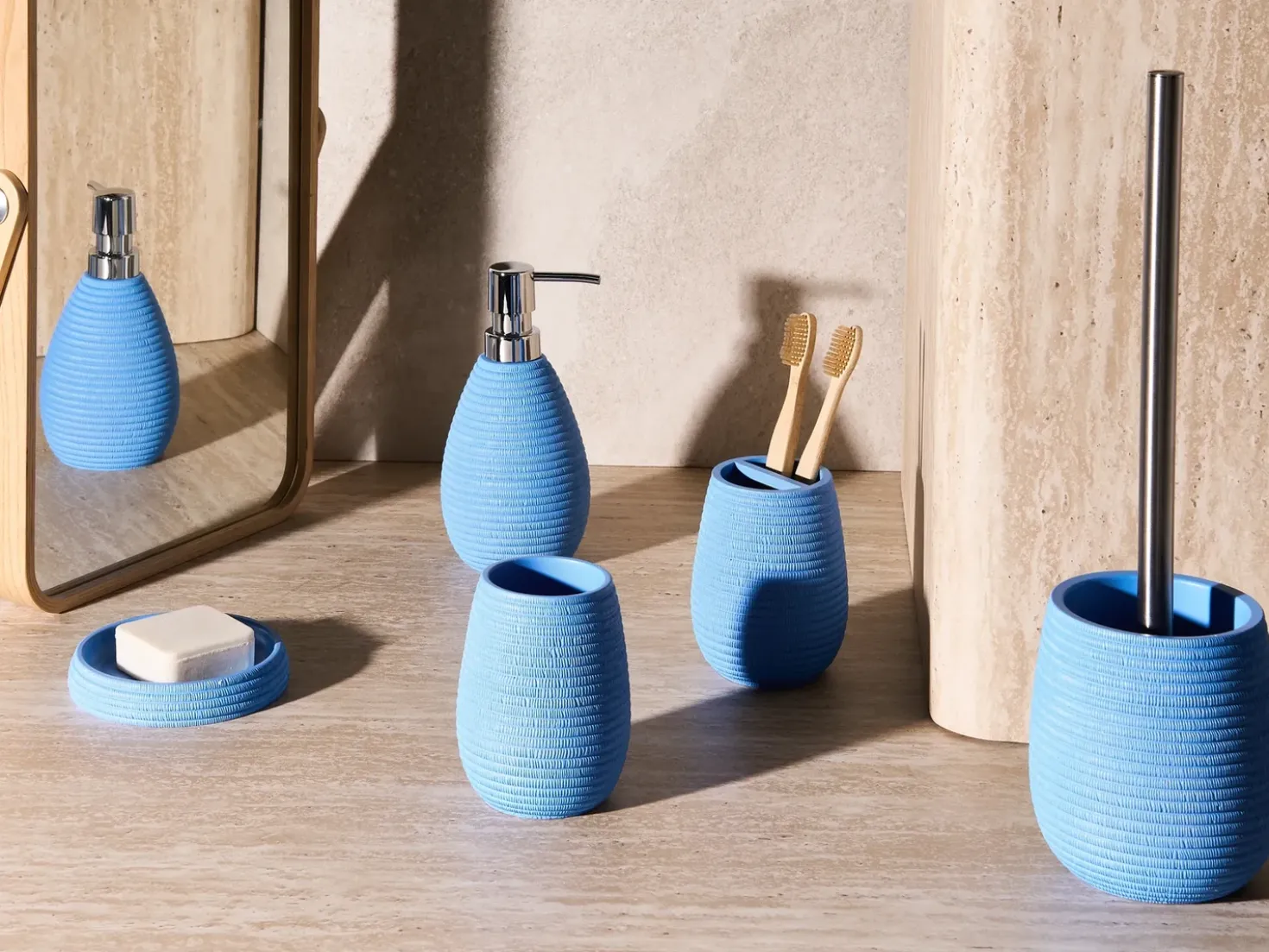 Set da 5 accessori per il bagno QUILCA Blu