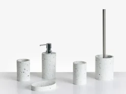 Set da 5 accessori per il bagno PERENE Terrazzo Bianco