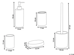 Set da 5 accessori per il bagno PERENE Terrazzo Bianco