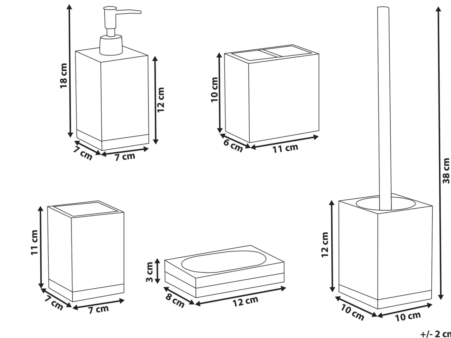 Set da 5 accessori per il bagno TAPICHE Nero