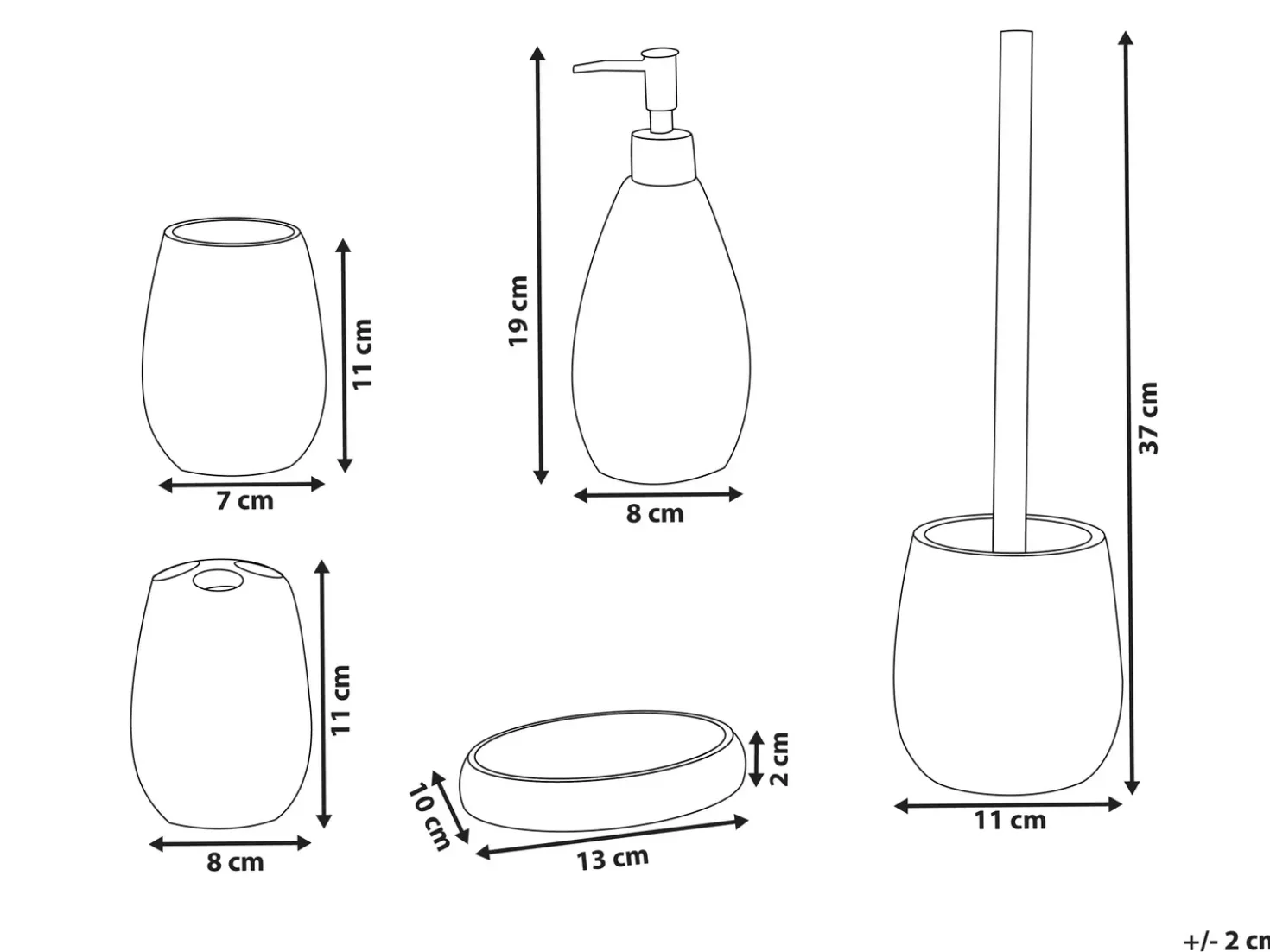 Set da 5 accessori per il bagno YARAPA Blu scuro