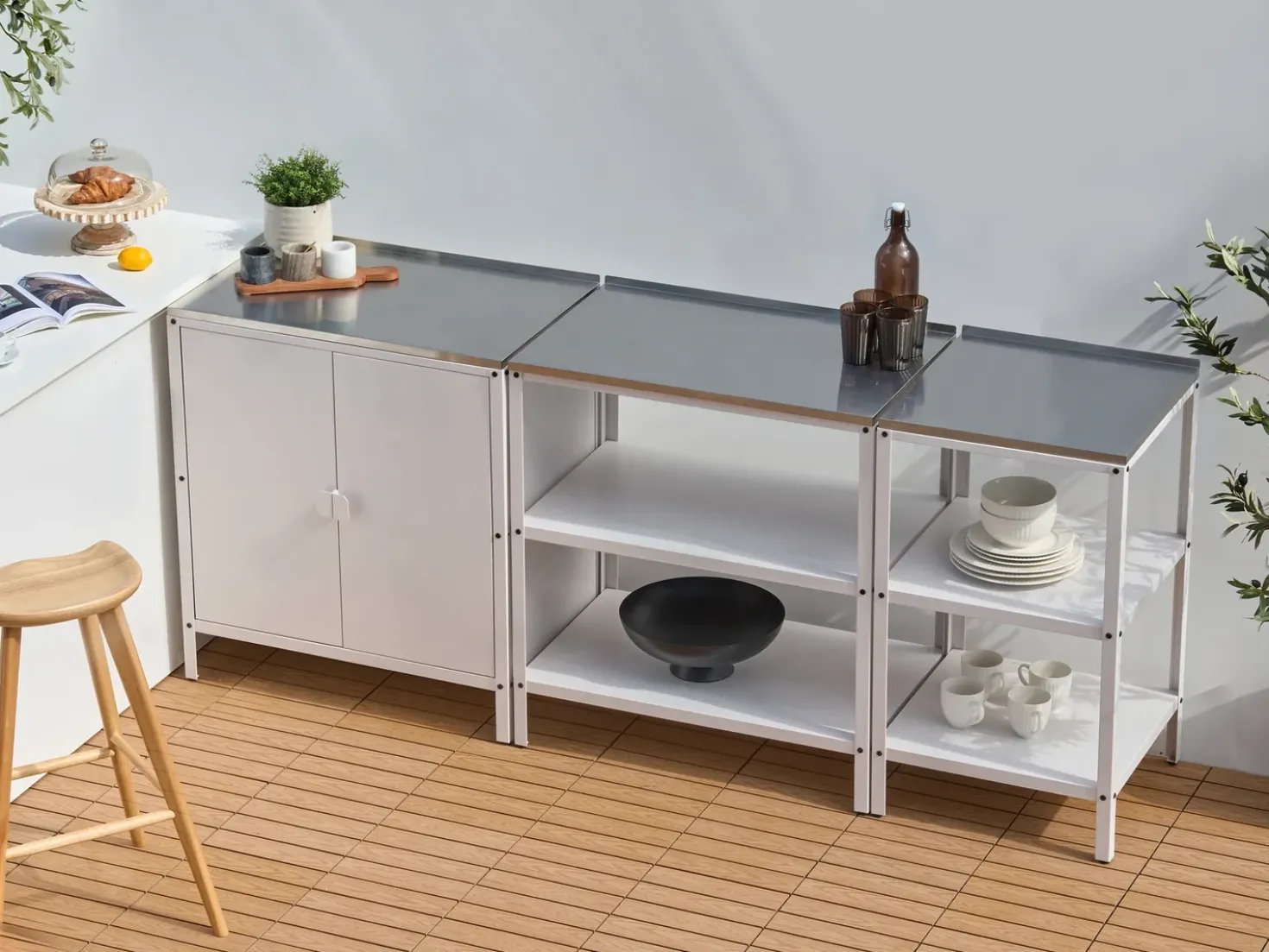 Set da 3 per cucina da esterno VILAMA Metallo Bianco